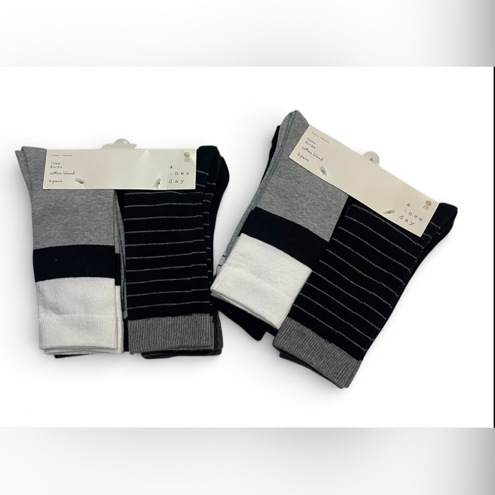 Women’s Crew Socks 2-Pack – A New Day – 12 Pairs (Size 4–10)